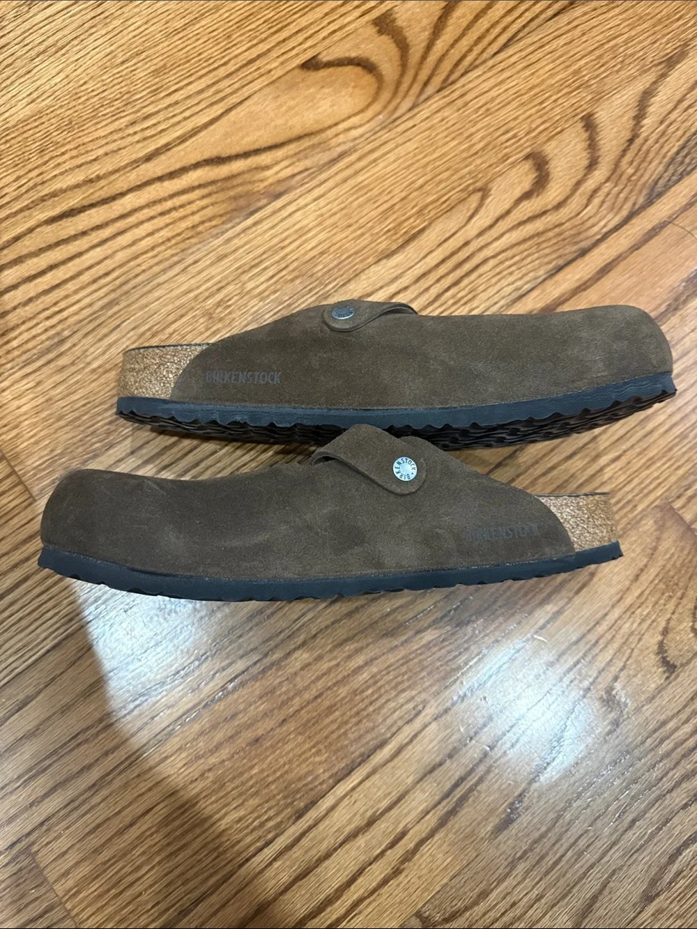 Birkenstock Boston Soft Footbed Suede Leather Clogs Mocha Brown Size EU 45